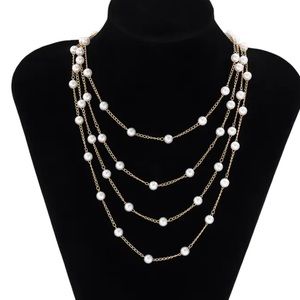 🌸 Multilayer Necklace Faux Pearls